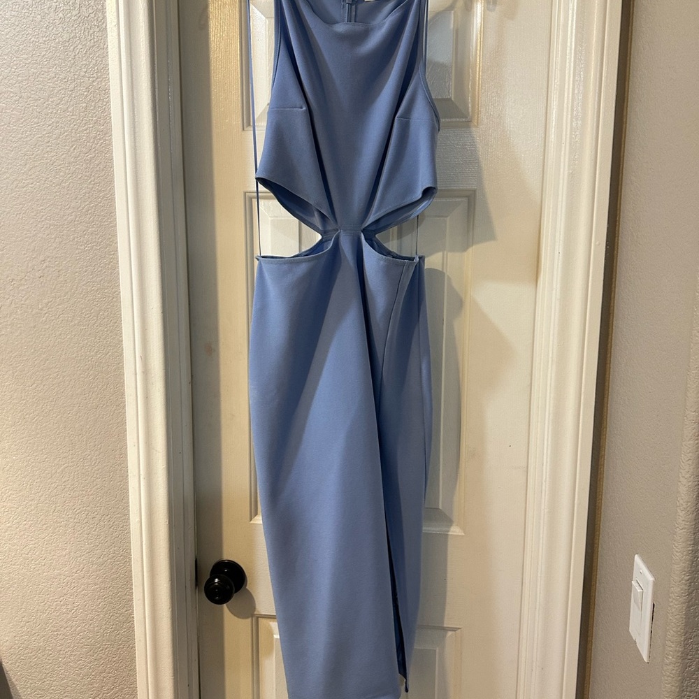 Abercrombie & Fitch periwinkle Blue Midi Dress with Cutout Detail